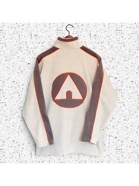 VTG 90s Airwalk 1/4 Zip Sherpa Fleece Skate Streetwear Big Logo Jacket Sz S